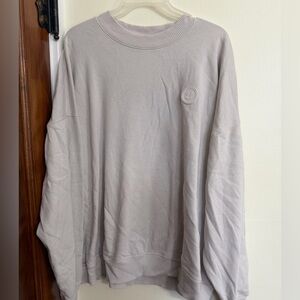 Women’s Gilly Hicks Crewneck Sweatshirt in Light Tan with Subtle Emblem